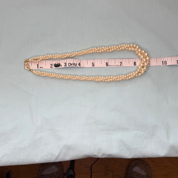 Vintage Napier faux ivory graduated pearl 3 strand twisted necklace 18" - Picture 7 of 8